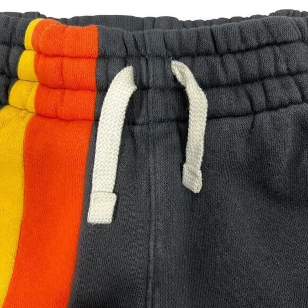 Nike Rayguns Fleece Shorts‎ Boys XS Black Orange Yellow Sequins Spellout Summer